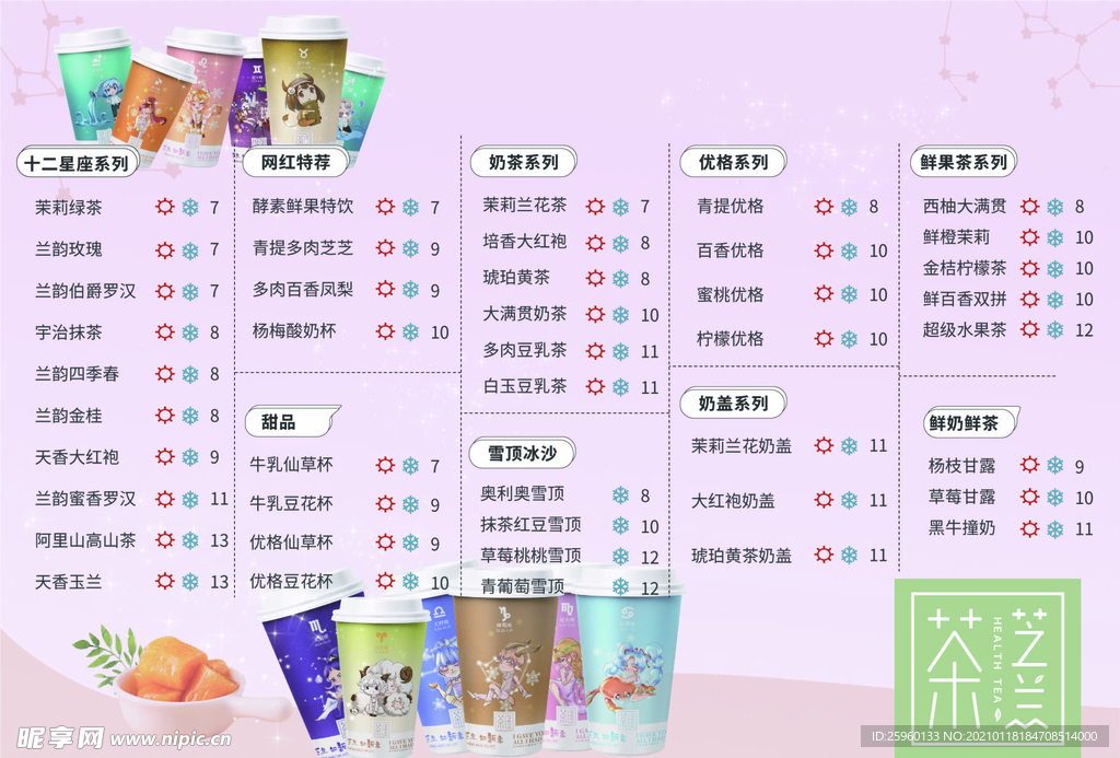 奶茶价目表