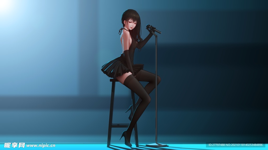 美女唱歌