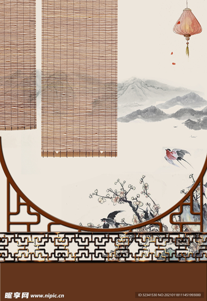 中国风古典水墨民俗古风装饰画