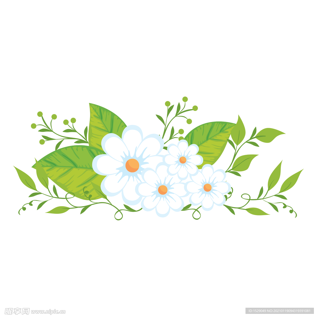 矢量手绘花朵