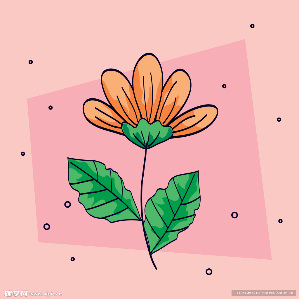 矢量手绘花朵