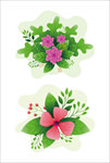 矢量手绘花朵