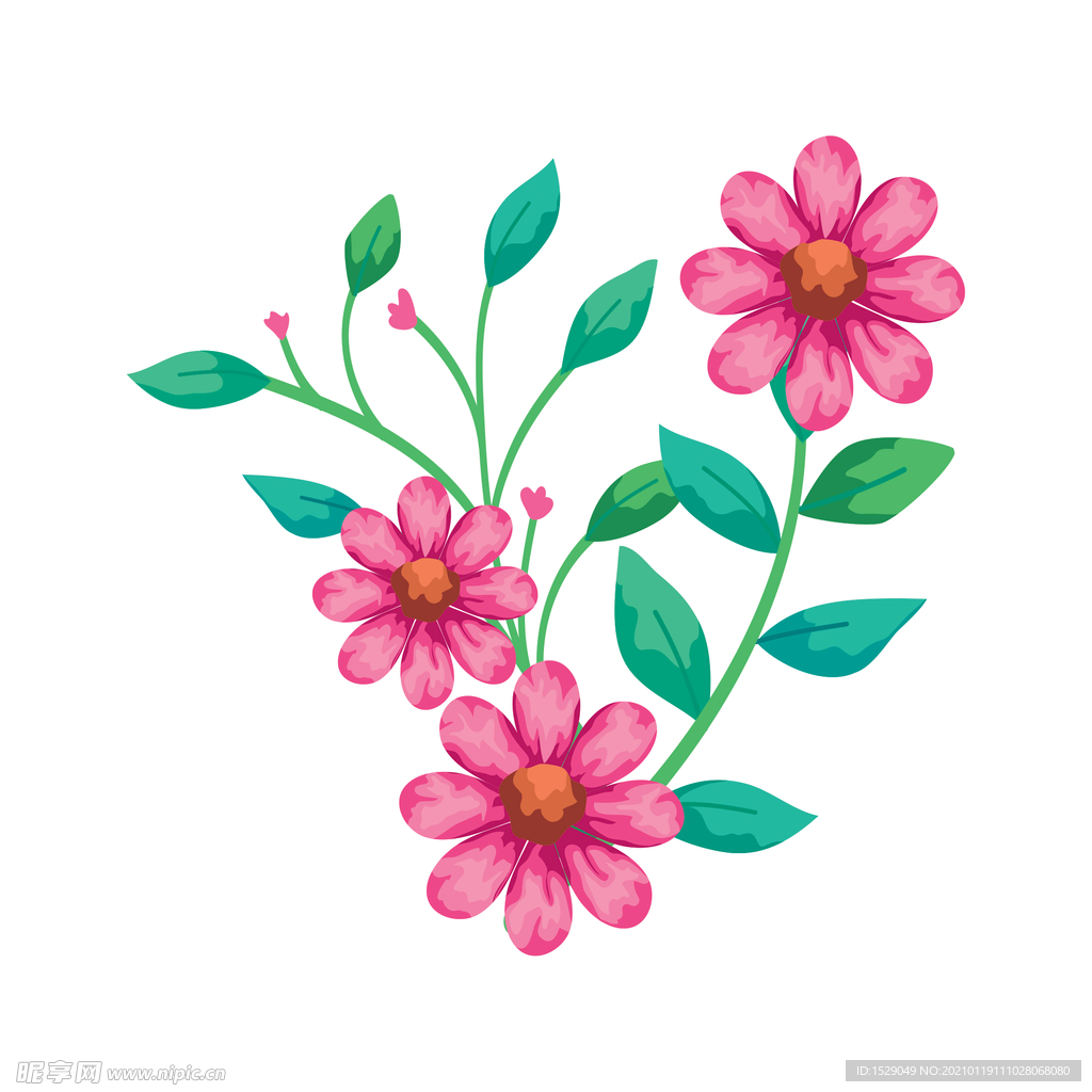 矢量手绘花朵