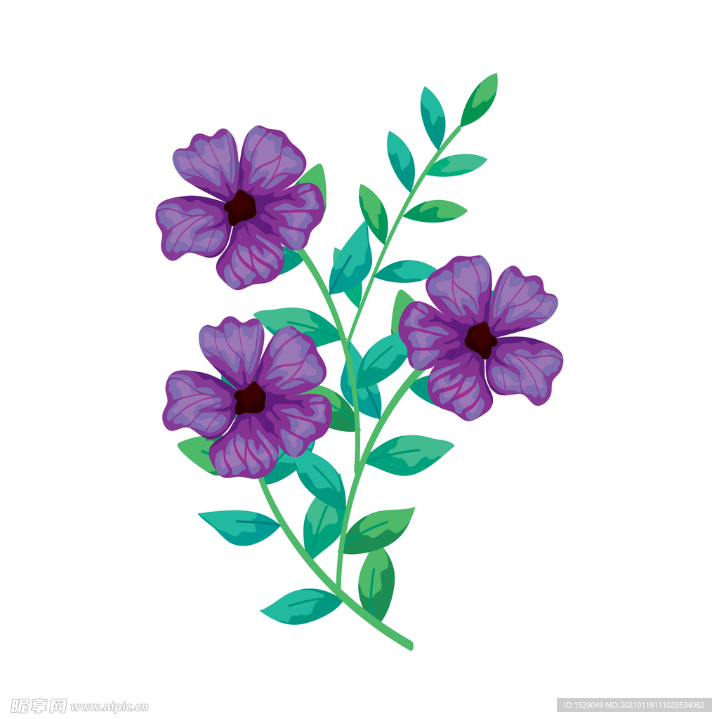 矢量手绘花朵
