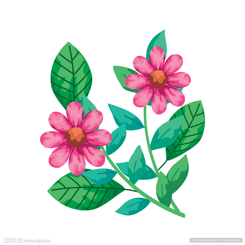 矢量手绘花朵