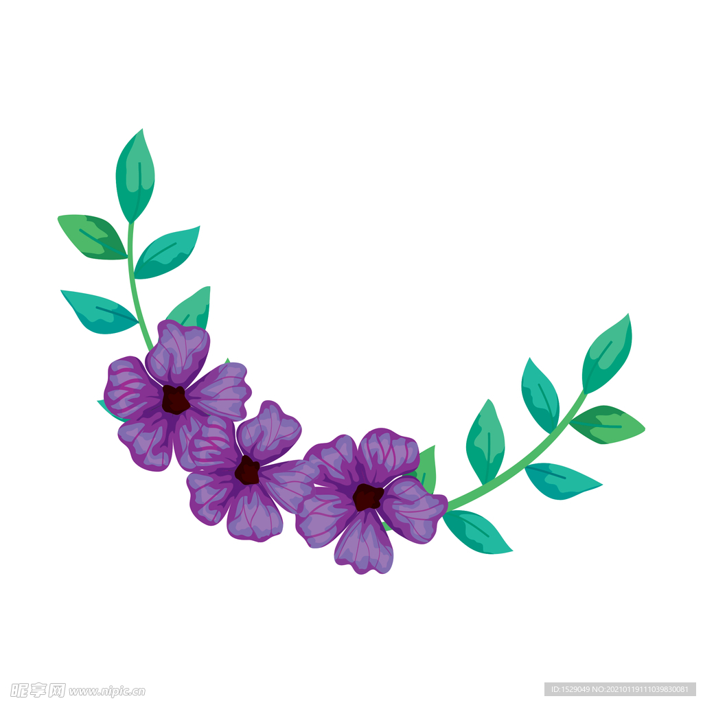 矢量手绘花朵