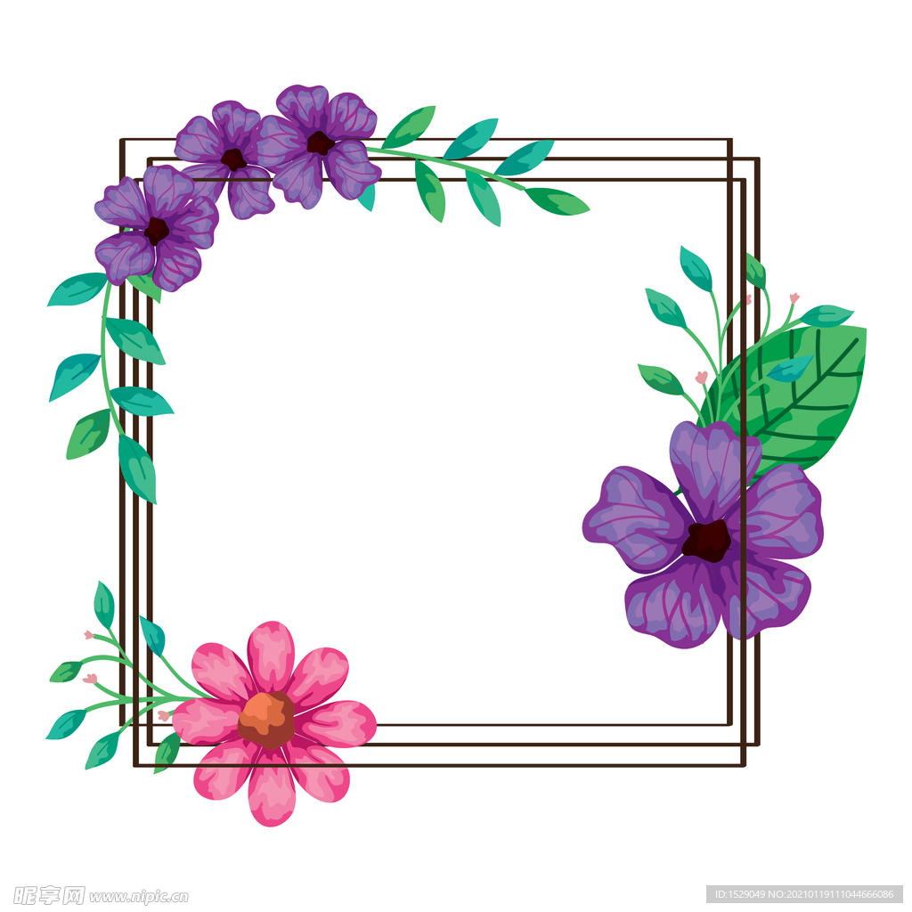 矢量手绘花朵