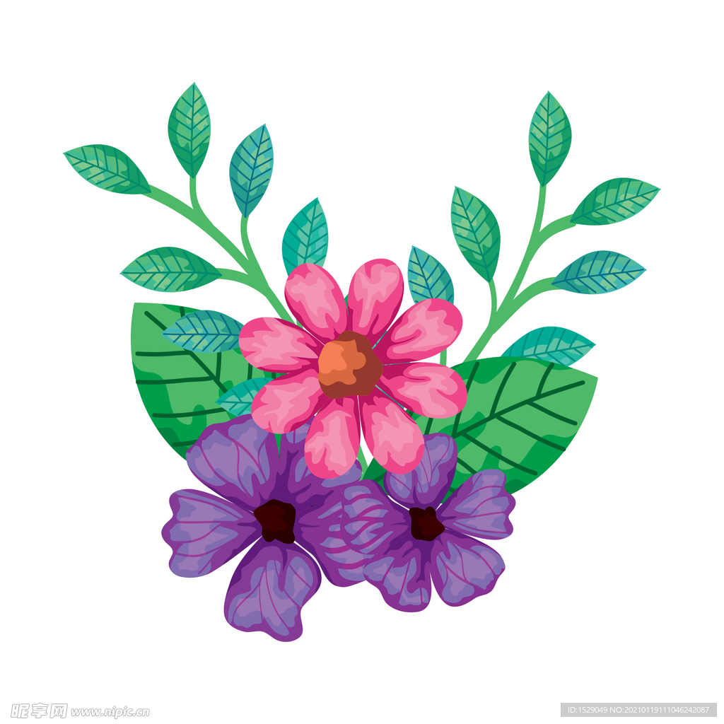 矢量手绘花朵