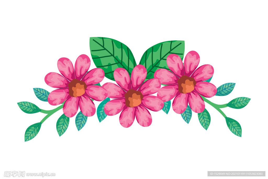 矢量手绘花朵