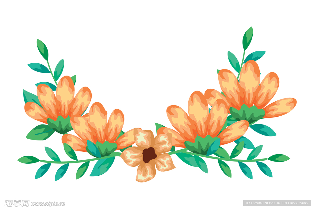 矢量手绘花朵