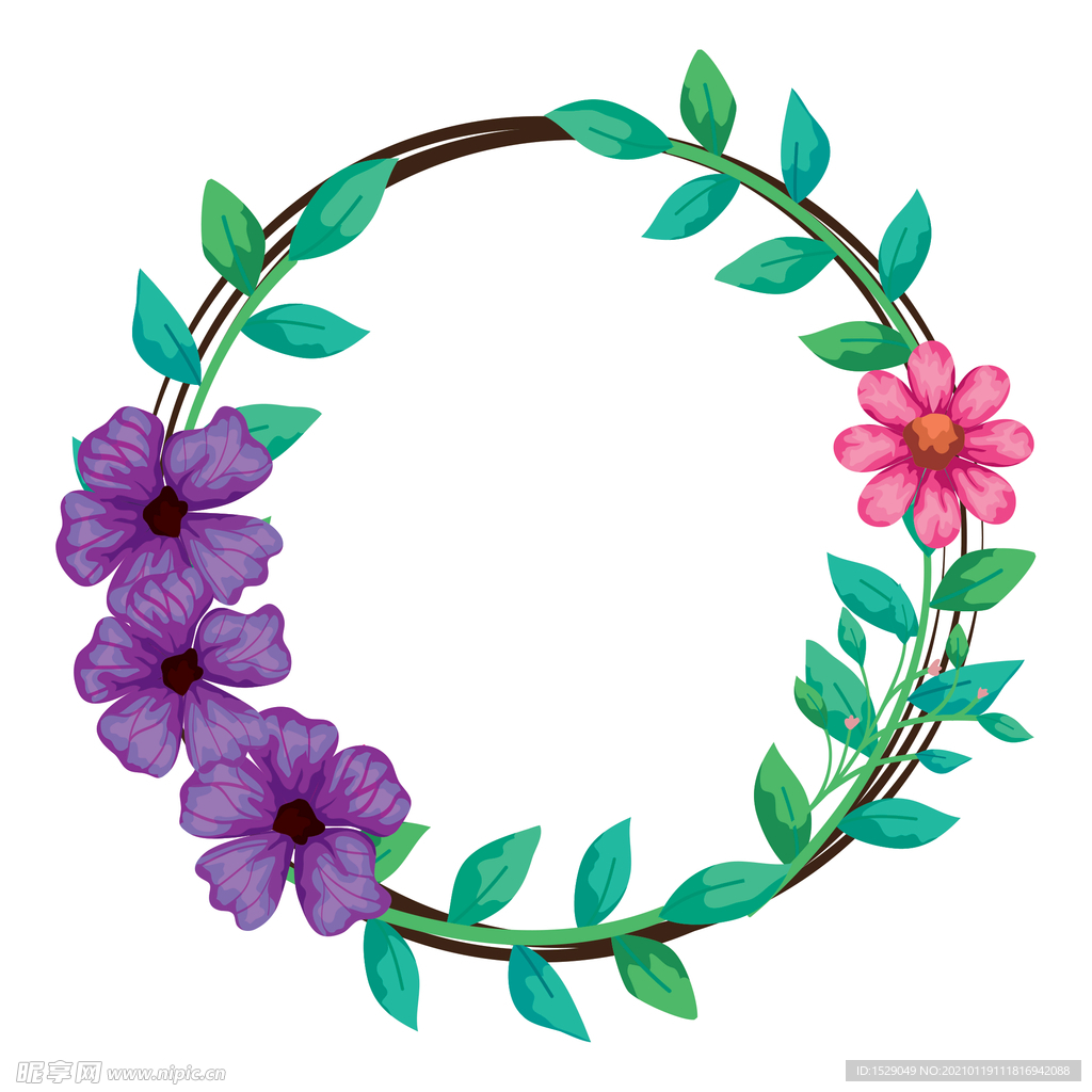 矢量手绘花朵