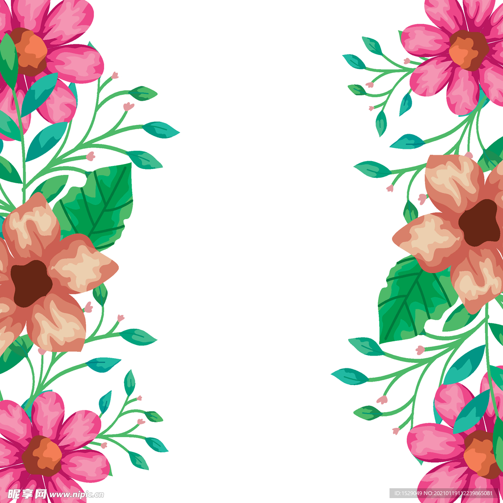 矢量手绘花朵