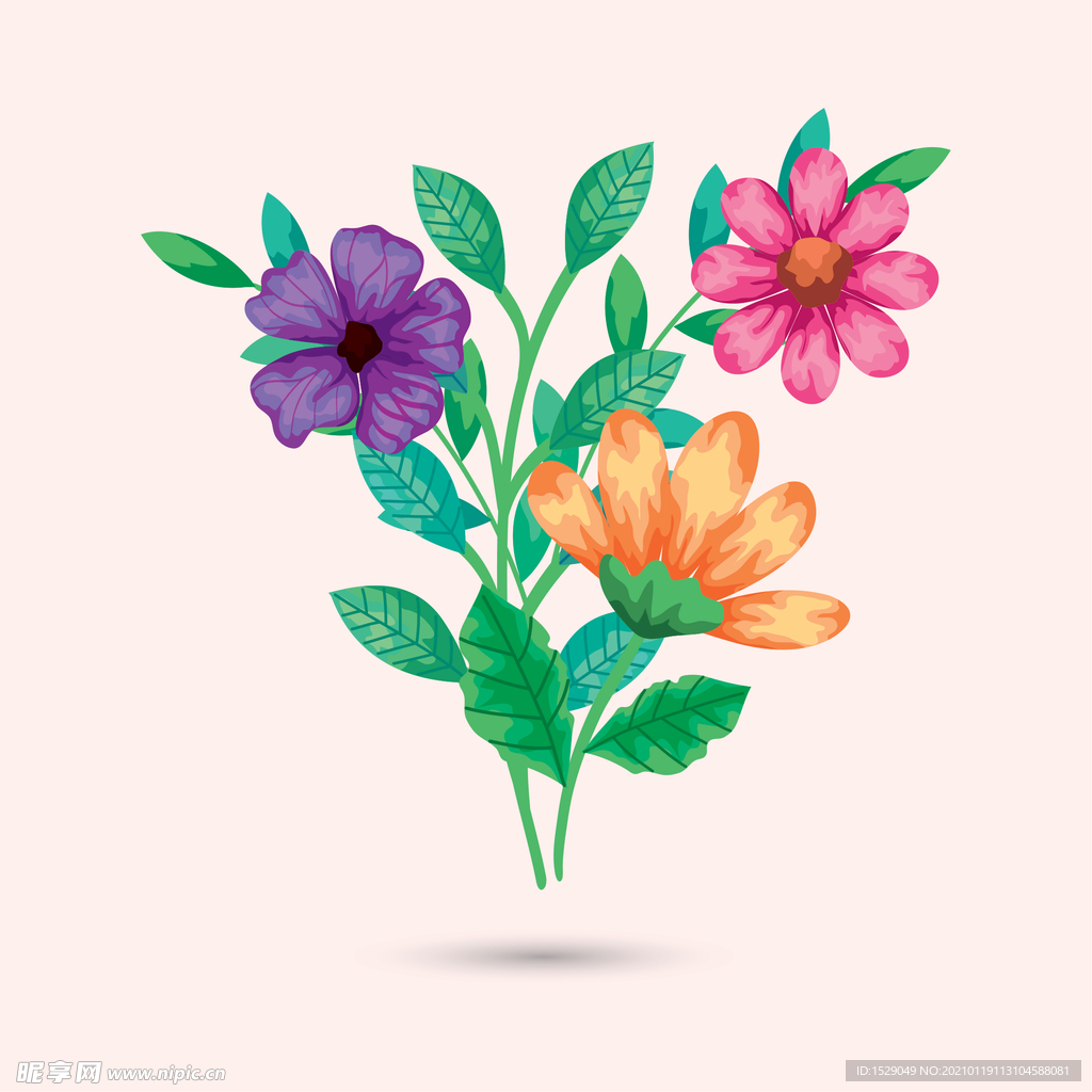 矢量手绘花朵
