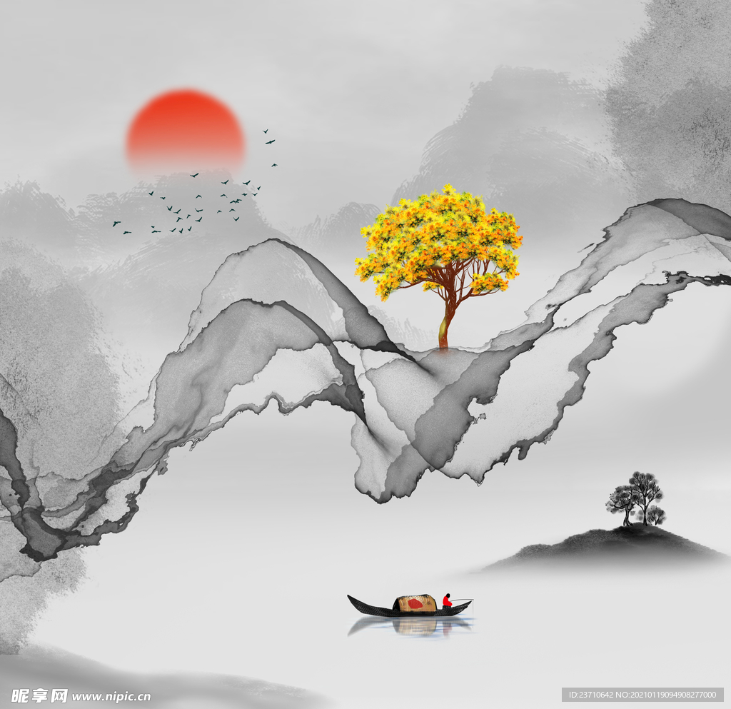轻奢山水画