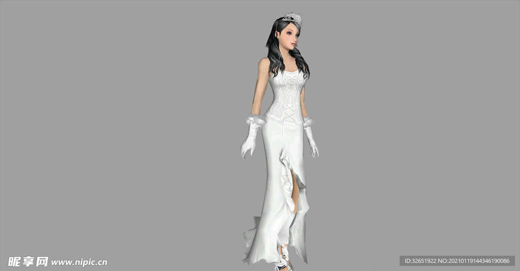 3D人物现代服装模特su模型