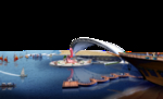 河滨水公园建筑效果图