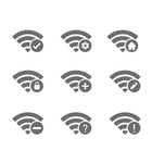 灰色wifi标识各种功能图标