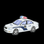 公安执法巡逻车卡通插画