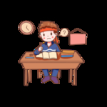 学校考试插画