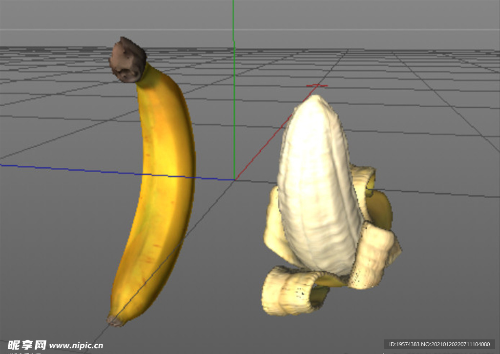 C4D模型香蕉