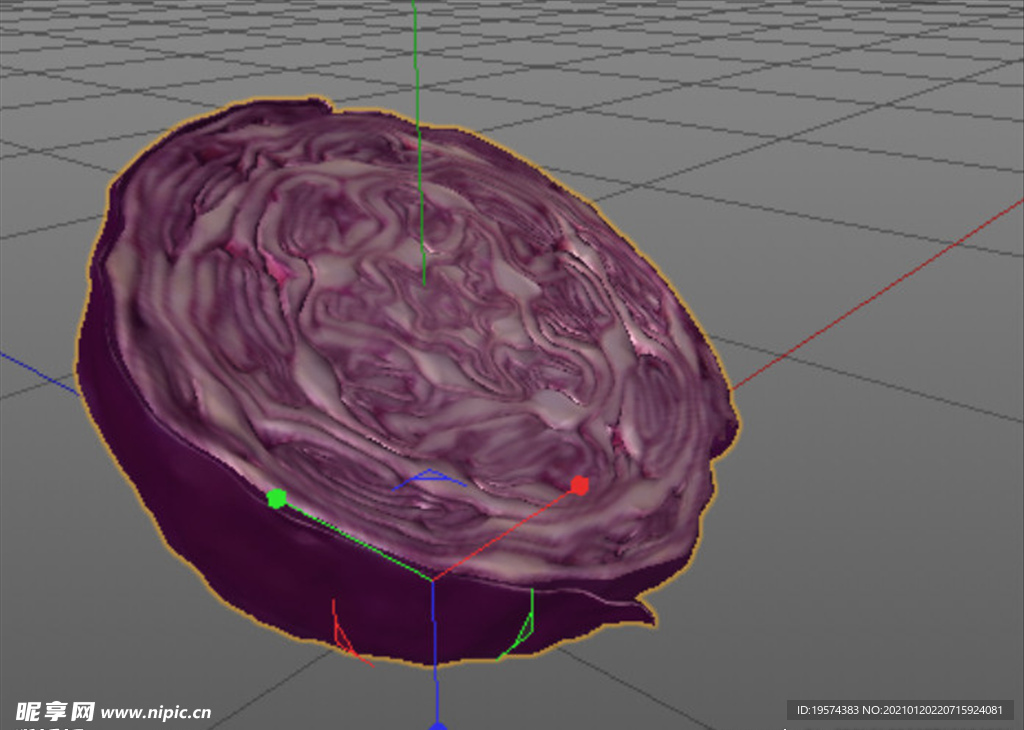 C4D模型紫甘蓝