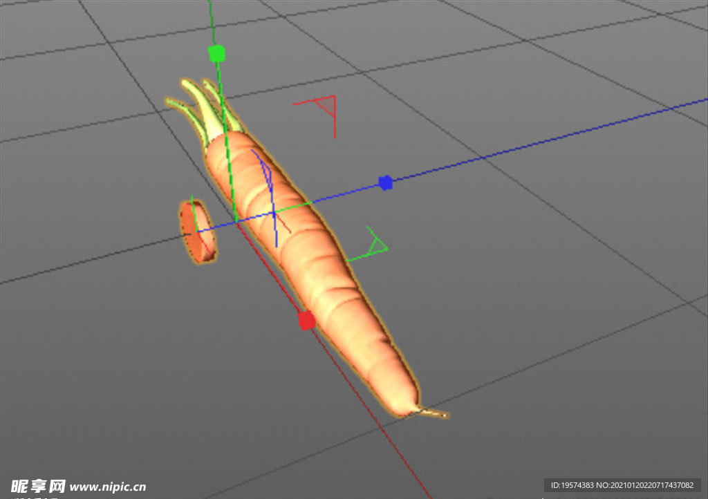 C4D模型胡萝卜