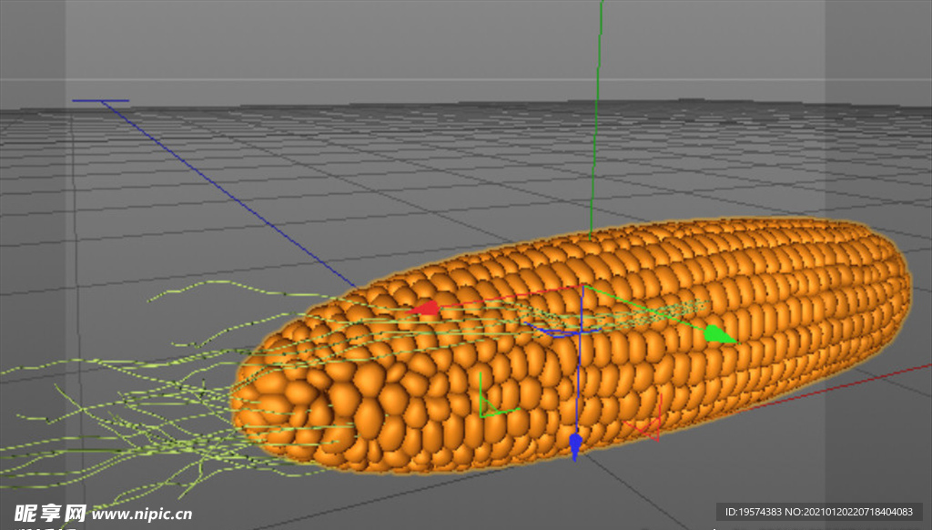 C4D模型玉米须