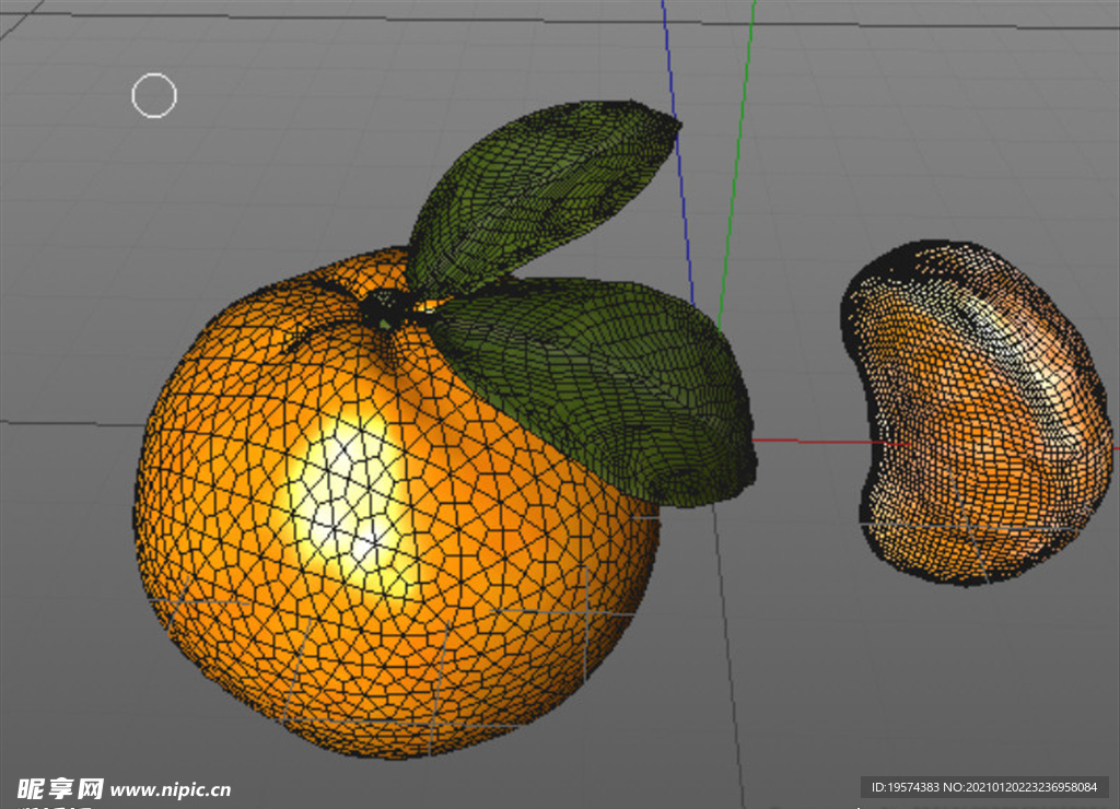 C4D模型橘子