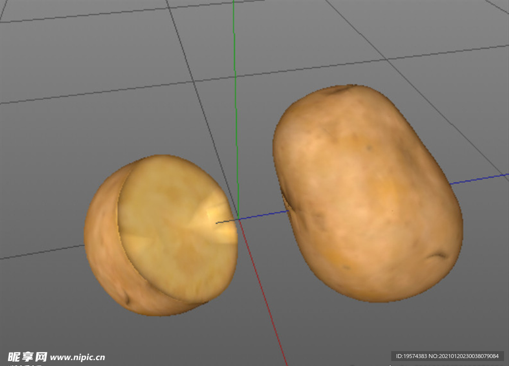 C4D模型土豆马铃薯