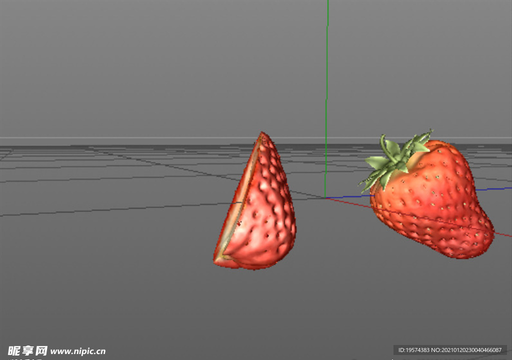 C4D模型草莓
