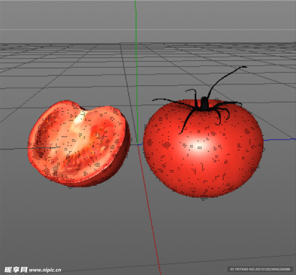C4D模型番茄西红柿