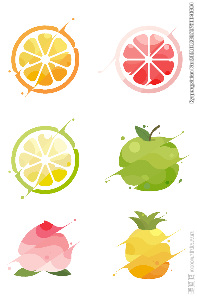 水彩水果图案