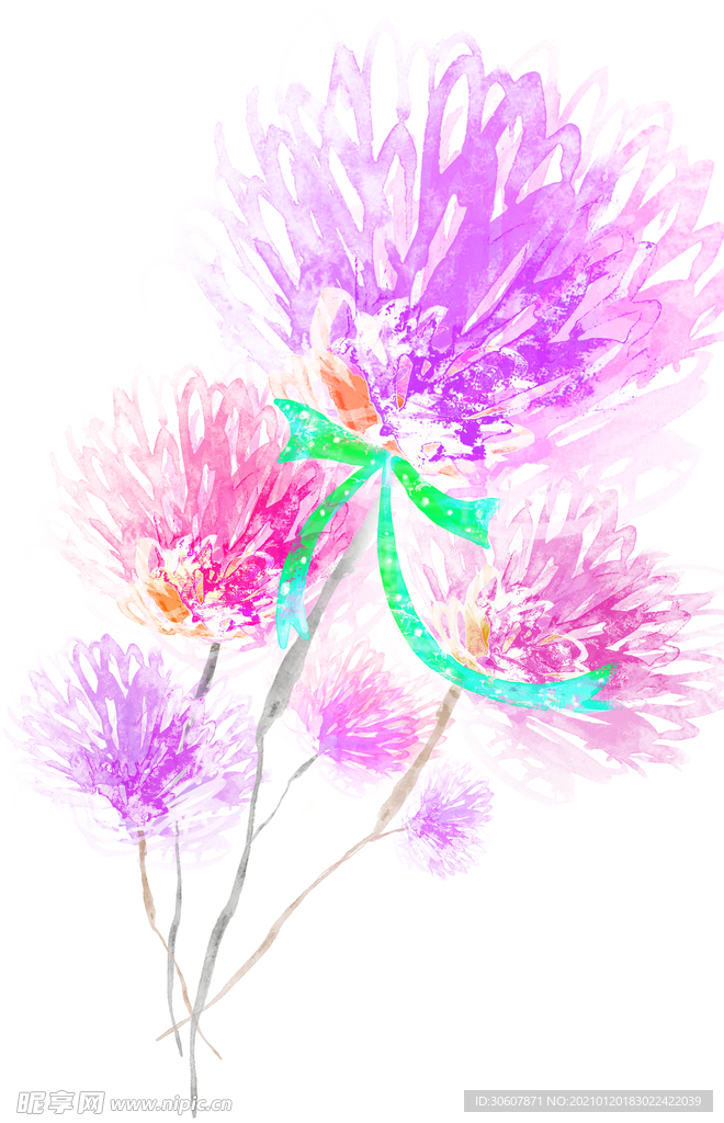 水彩花