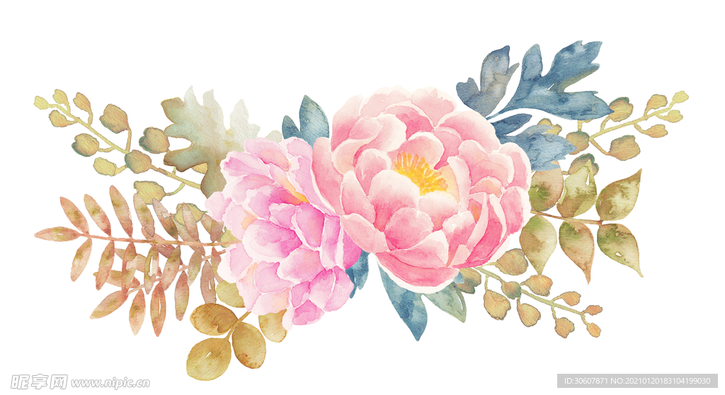 水彩花