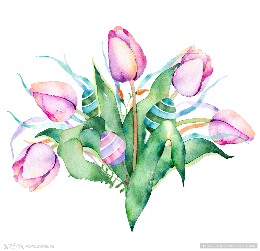 水彩花