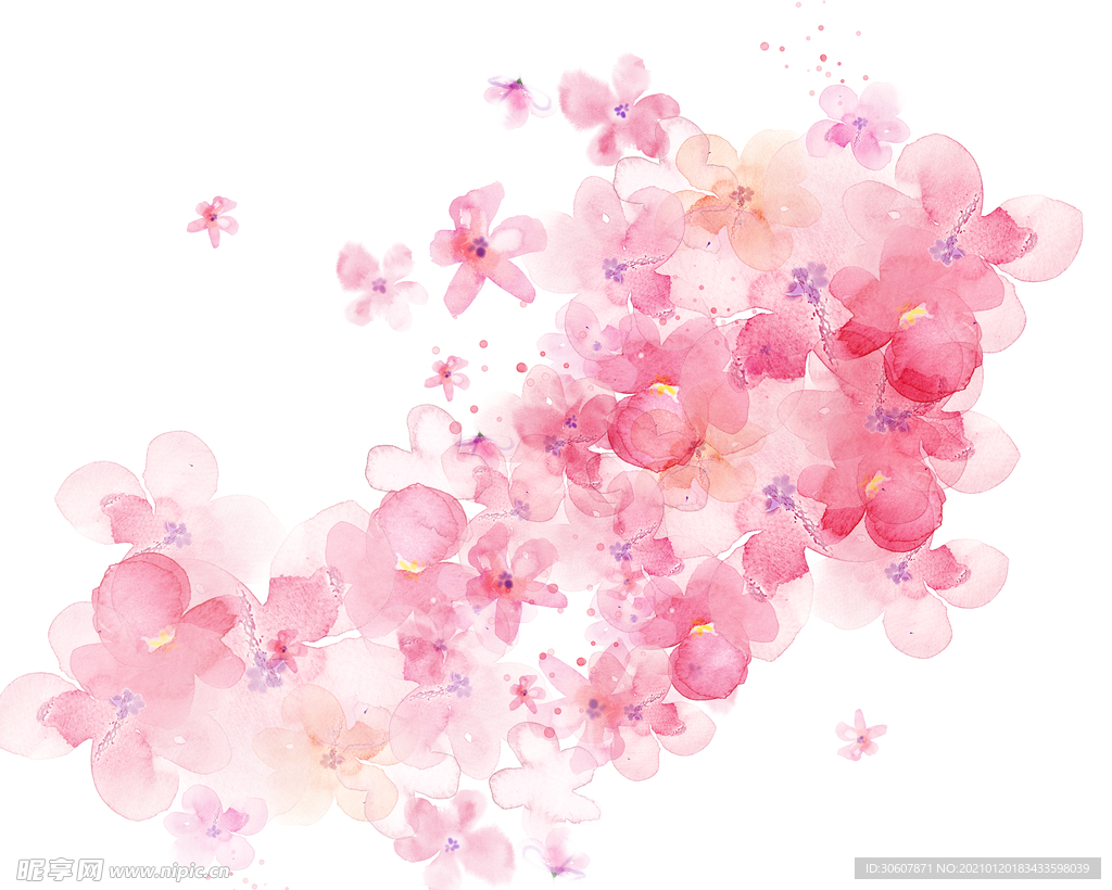 水彩花