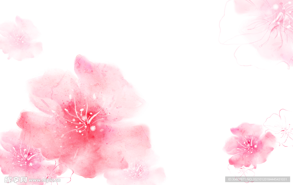 水彩花