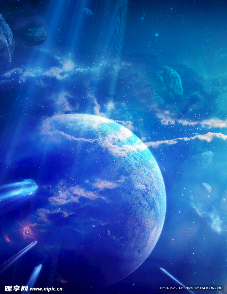 唯美冷色星球背景