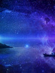 唯美紫色星空背景素材
