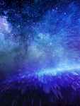 科幻星空倒影背景素材