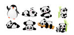 熊猫合集矢量