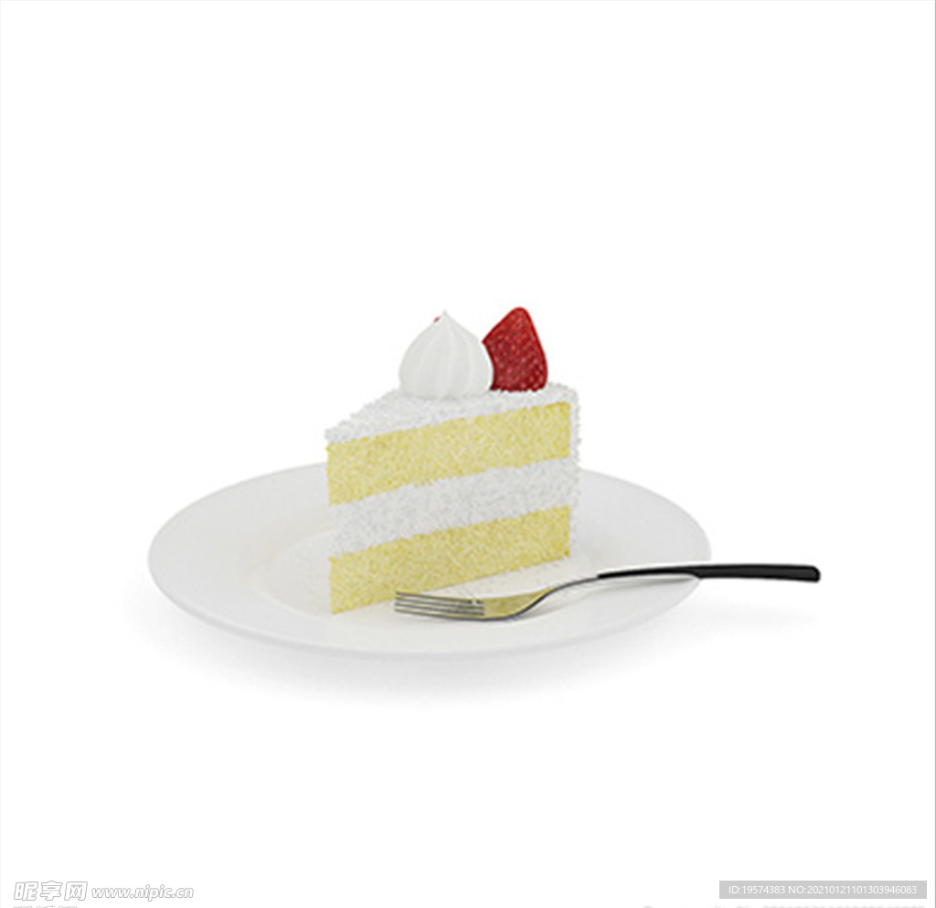 C4D模型蛋糕草莓