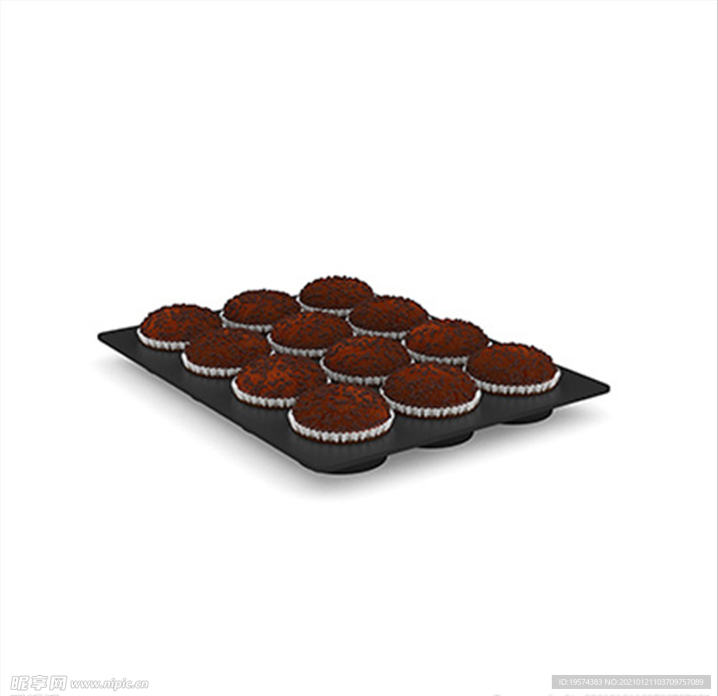 C4D模型巧克力蛋糕和模具