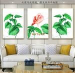 植物叶子三联画
