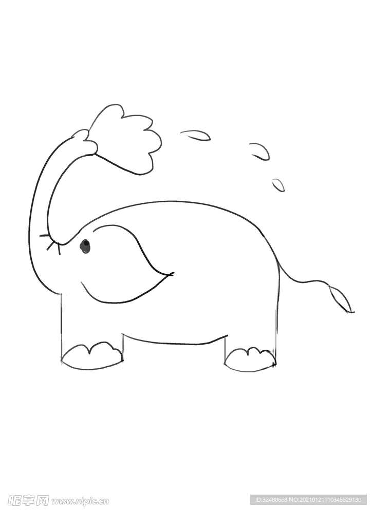 简笔画大象