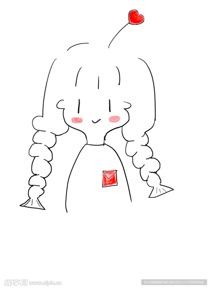 简笔画小女孩