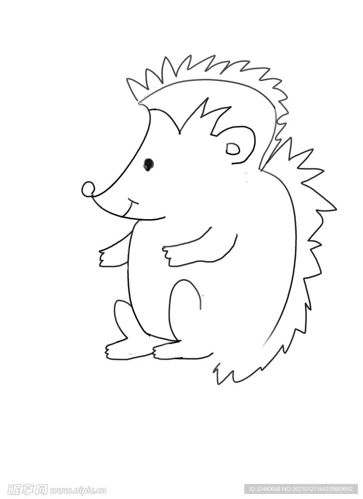 刺猬简笔画