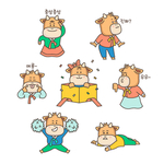 卡通牛表情插图
