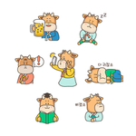 卡通牛表情插图