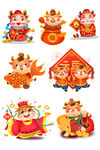 新年元素卡通牛